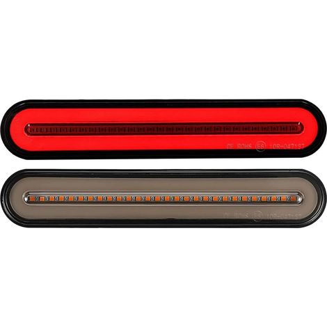 2 pcs Rouge et Jaune Remorque Camion Van Camion ATV Accesorios Universel Séquentiel Fluide Stop Frein Tourner Singal Feu Arrière Lampe Halo Neon LED Light Bar (1/5)