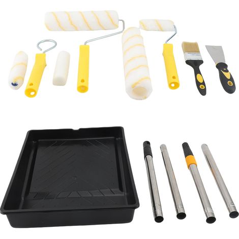 Kit rouleau peinture maison – Brosse bac perche extension grattoir, meubles mur plafond (1/5)