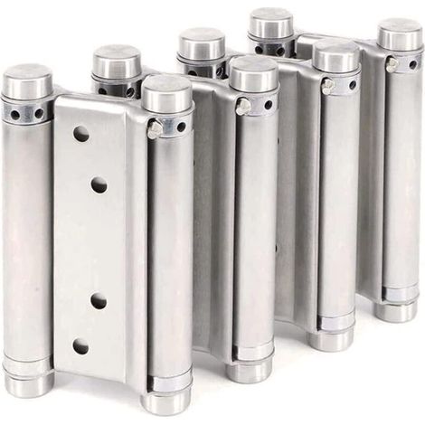 Cerniere a doppia azione per porte a battente di bar o banconi – Regolabili in acciaio inox, a chiusura automatica, 100 mm, 2 paia