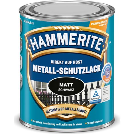 Hammerite Metallschutzlack Matt, 3in1- Rostschutz, Schwarz, 750 ml (1/5)