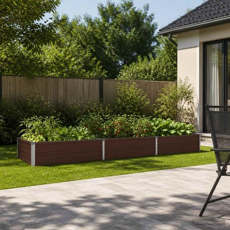 vidaXL Cama de Jardín Elevada Marrón 240 x 80 x 24 cm (1/5)