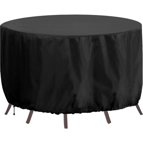 Housse De Protection - Table Ronde Jardin - Tissu Oxford 420d Imperméable - Résistant Aux Uv Et Intempéries - 102 X 71 Cm (1/5)
