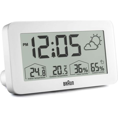 Braun bc 13 w dcf stazione meteo digitale bianca