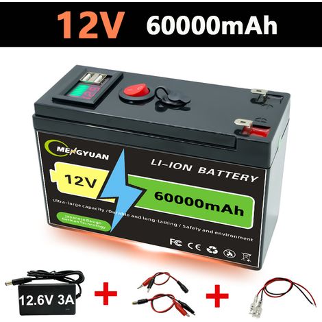 12V 150AH lithium battery suitable for solar power systems/home energy storage - 60AH + matching charger - 12.6V