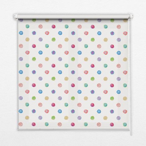 Store Enrouleur Intérieur pour Fenêtre - Store Tamisant - Store Enrouleur qui Laisse Passer la Lumière - Store Brise-Vue - Store - Store pour Intérieur - (70 cm x 140 cm) - Points colorés (1/5)