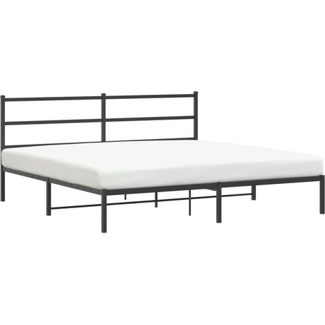 Maison Exclusive - Cadre de lit métal sans matelas et tête de lit noir 180x200 cm