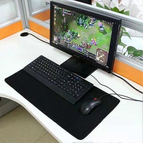 Tapis de souris/clavier étendu, grand format, noir uni, pour jeux et bureautique, dimensions : 60 cm x 30 cm (1/5)