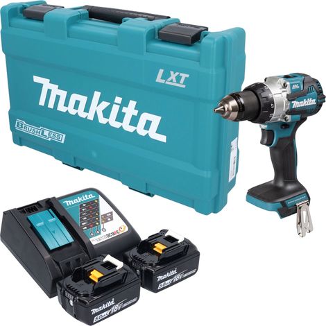 Taladro atornillador de percusión a batería Makita DHP 489 RTK, 18 V, 73 Nm, sin escobillas + 2 baterías de 5,0 Ah + cargador + maletín (1/5)