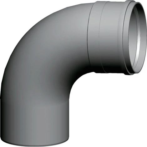 Wolf Curva di scarico fumi DN250 monoparete 90 gradi, in PP, 2651407
