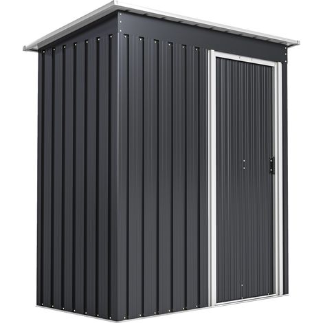 Gartenhaus (152 x 91 cm) mit Schiebetür und Satteldach für Gartengeräte und -ausrüstung, Schwarz