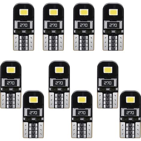 Feu de voiture LED T10 W5W, indicateur de largeur 2835-2, décodage de la lumière de la plaque d'immatriculation, lampe de lecture Canbus [Classe énergétique A+] (1/5)