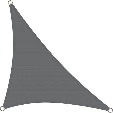 Voile d'ombrage Triangulaire 5x5x7.1 m - Toile Ombrage Extérieur Triangle HDPE Respirant (185g/m²) Voile Ombrage avec 98% de Protection UV pour Patio Jardin Pergola, Anthracite (1/5)