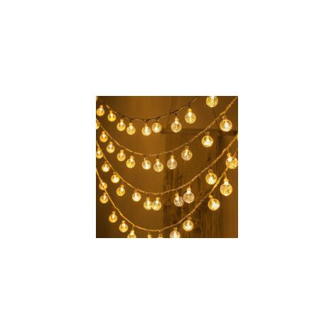 10 m lange Solar-Lichterkette mit 100 LEDs, IP44 wasserdicht, 8 Modi, ideal für die Terrassendekoration – Crezuo