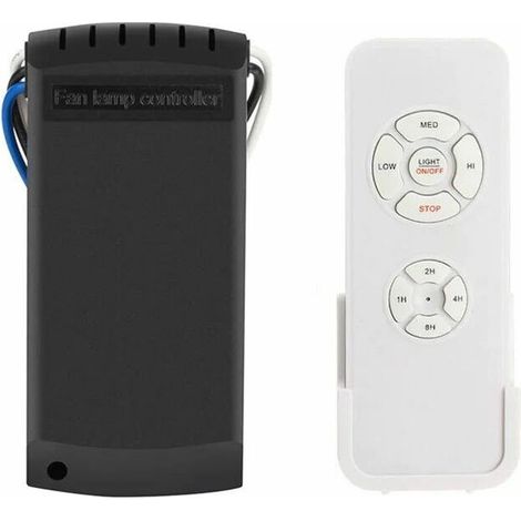 Remote control for ceiling fan, radio-controlled remote control, fan controller, 3 speeds, 4 timers (1 set) (1/4)