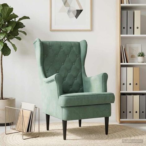 Fauteuil Vert Mer Velours vidaXL