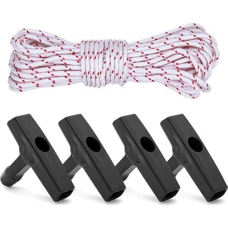 HAWUJ Corde démarrage 10m x4mm - Tondeuses/tronçonneuses avec 4 poignées anti-dérap (1/4)