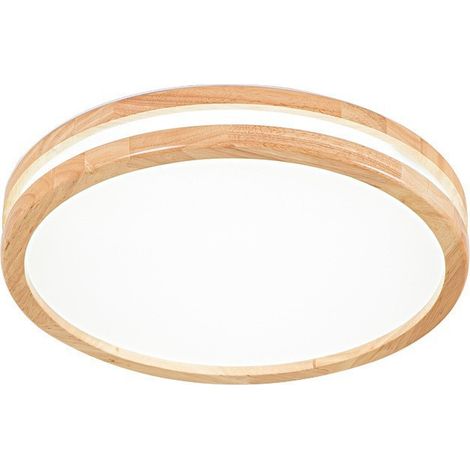Plafonnier led moderne rond plafonniers bois 18w blanc chaud ø30cm (1/5)