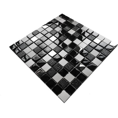 Mosaico in vetro su rete  per bagno e cucina 30cm x 30cm  - Dark sky (1/4)