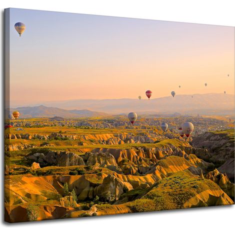 Lienzo impreso Naturaleza Vuelo en globo Turquía 100x80