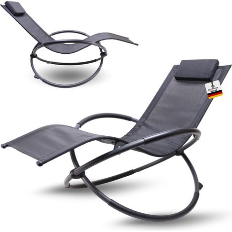 Albatros Premium Gartenliege X-FORM Schwungliege Relaxliege Gartenstuhl mit Kopfkissen wetterfest ergonomisch Relaxsessel belastbar bis 160Kg (1/5)