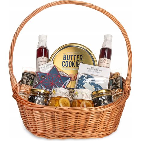 Cesto regalo con biscotti, set regalo di Natale (1/5)