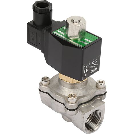 Électrovanne électrique en acier inoxydable 2S-200-20 G3/4" normalement ouverte pour eau et air (DC12V) (1/5)