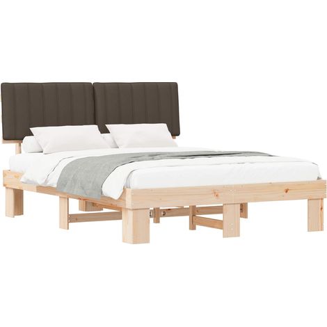 Letto con Testiera Rivestita Talpa 160 x 200 cm Pino massello vidaXL