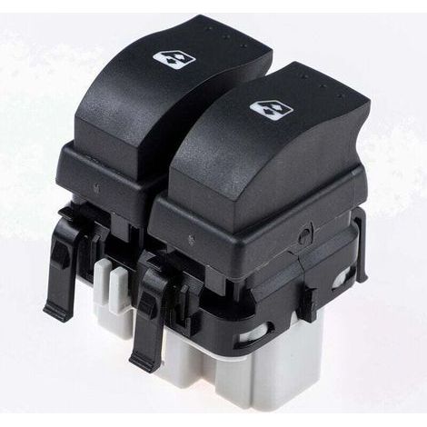 Bouton leve vitre compatible pour Clio 2, Espace 4, Laguna 2, Megane 2, Scenic 2, Grand Scenic 2, Trafic 2, Velsatis, Primastar, Vivaro A (1998-2014) interrupteur lève-vitre avant gauche 8200315042 (1/4)
