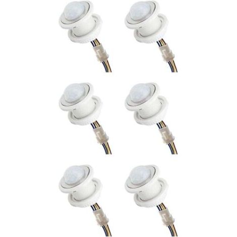 Lot de 6 Détecteurs de Mouvement Mini PIR 110-220V Temporisation Réglable Détection Infrarouge Intelligente (1/4)