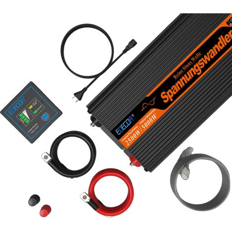 Inverter CC/CA, onda sinusoidale pura, potenza nominale 2500 W, 12 V, 220-240 V (1/2)