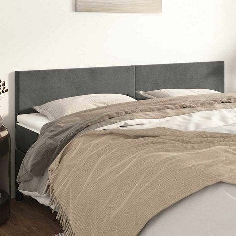 vidaXL Cabeceros terciopelo gris oscuro 180x5x78/88 cm (1/5)