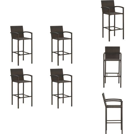 Tabourets de bar lot de 4 marron résine tressée - Tabouret De Bar - Chaises De Jardin - Mobilier De Jardin - Résine Tressée - Chaise Extérieure (1/5)