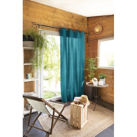 Rideau d'ameublement "Kala" en Coton 140 x 260 cm l'Effet Papillon - Kala Paon - 1 Panneau 140 x 260 cm