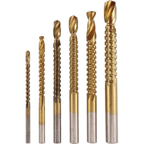 Coffret de 6 forets en titane, forets dentés HSS, jeu de forets de menuisier de 3 à 8 mm - JBMEDIA (1/4)