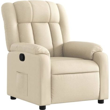Fauteuil inclinable en tissu beige (1/5)