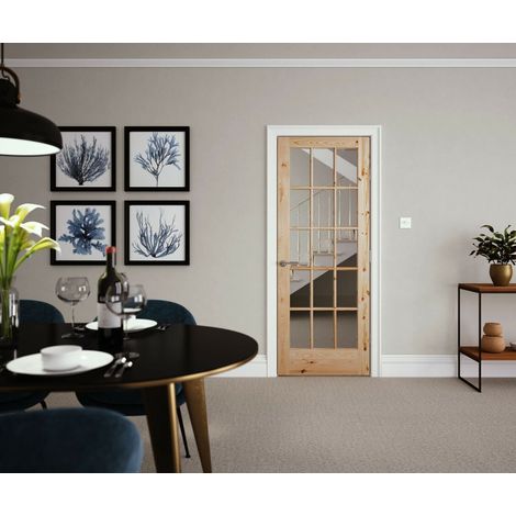 15 Lite Knotty Pine Clear Glzd Door 2032 x 813mm (1/3)