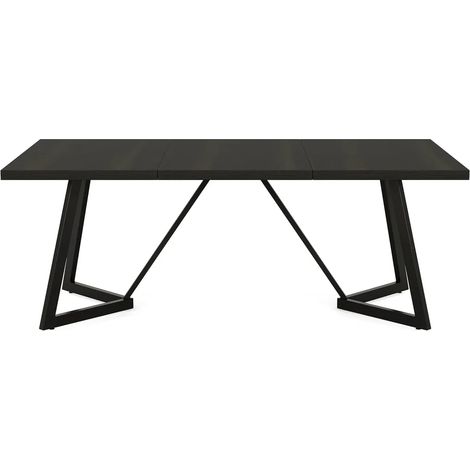 Rechteckiger Esstisch schwarz aus MDF und Metall 180 x 80 x 75 cm MODENUIT (1/5)