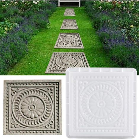 DIY Concrete Paver Mold Plastic Concrete Garden Walkway Lawn Sidewalk Stepping Stones Concrete Paving Stones Garden Patio Pavers (1/5)