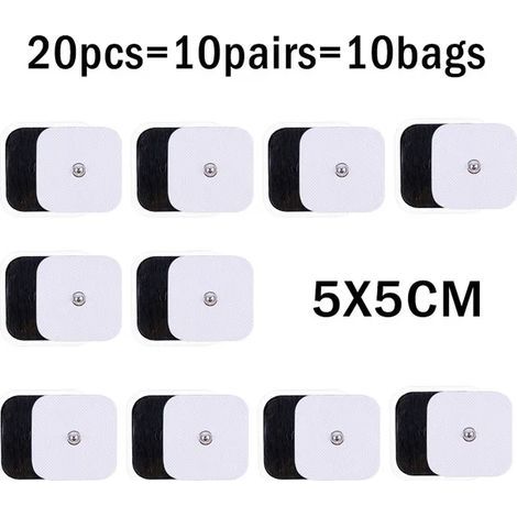 10/20 électrodes TENS pour appareil de thérapie électrique numérique, coussinets d'impulsion pour massage par acupuncture, autocollants en gel conducteur05024