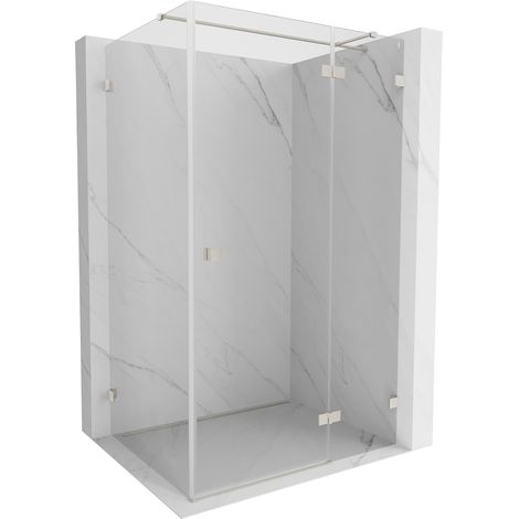 Mexen Lunar T cabine de douche pivotante droite 140 x 120 cm, transparent, nickel brossé - 834T-140-120-97-00-P (1/5)