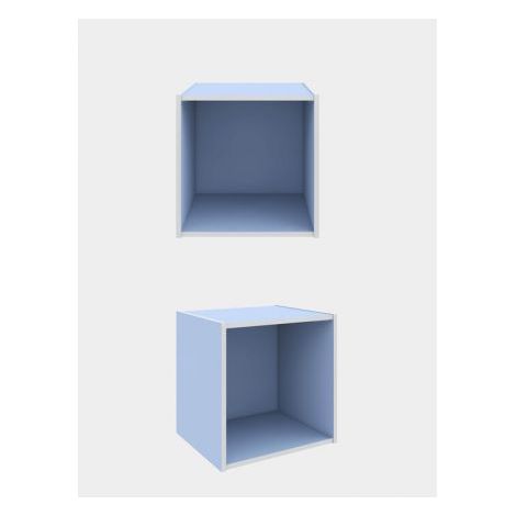 CUBO 35X29X35 CM AZZURRO