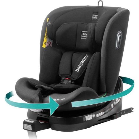 Siege auto - BABYAUTO - AITANA - Groupe 0/1/2/3 - 40/150 cm - I-Size - Isofix - Pivotant - Inclinable - Réducteur - Noir/Anthracite (1/4)