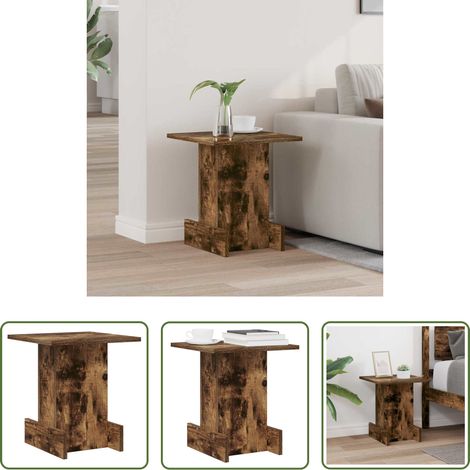 Holzwerkstoff Tisch -  Beistelltisch Geräucherte Eiche 35,5 x 35 x 40 cm Holzwerkstoff (1/5)
