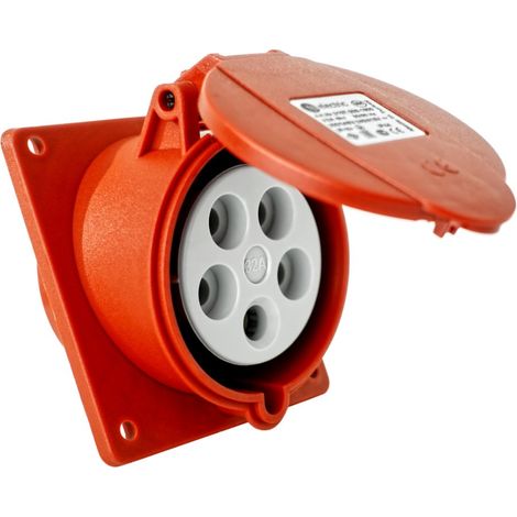 Prise de courant inclinée CEE 32 A 5P 400 V 83 x 90 mm, usage industriel (1/5)