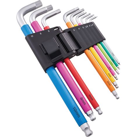 Faithfull FAIHKS9C 9 Piece Colour Coded Hex Key Set Allen Keys XMS25HEXKEY (1/3)