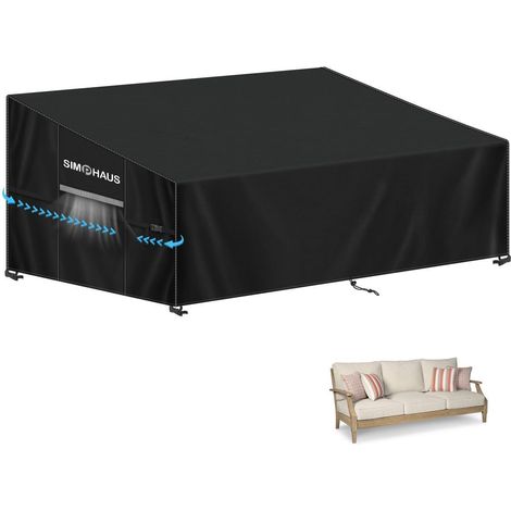 Gartenbank Abdeckung 2-Sitzer wasserdicht 420D Oxford 185x85x81/61cm (1/5)