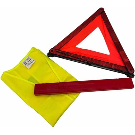 Kit de triángulo de advertencia y chaleco reflectante para coches (1/3)