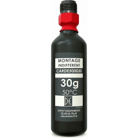Cartouche CO² 30 g 50°C – tête filetée 15x125 – Conforme NF (1/2)