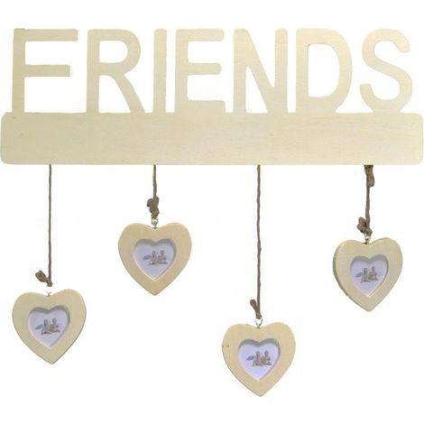 Portafoto muro friends con cuori multiplo 4p cm40xh35x1