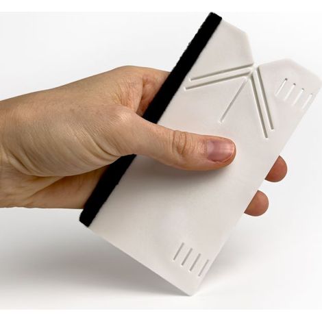 DIMEXACT - Raclette feutrine pour revêtement adhésif - Angle facile et aide à la découpe intégrée